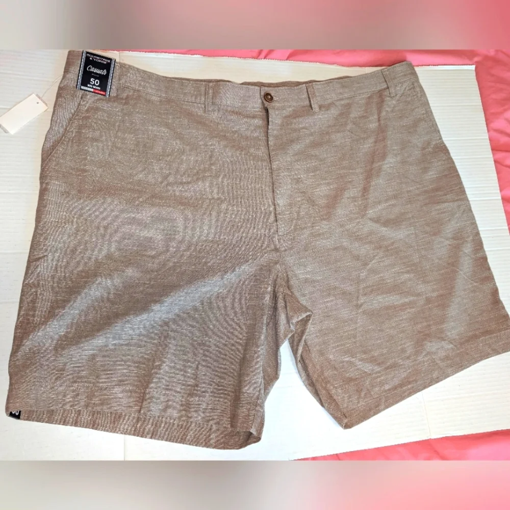 Roundtree Yorke Big‎ Mans Casual Tan Shorts Size 50 NEW